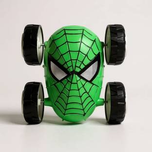 Kidzoon Friction Powered Spiderman Stunt Car Toy for Kids with 360 Degree Rotation