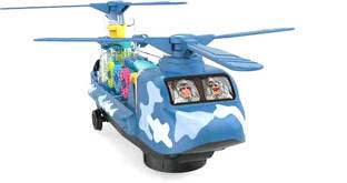KOKEE TOYS Gear Chinook Helicopter Toy for Kids with Lights, Music and Bump & Go Mode