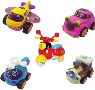 KavyaTanishq Combo unbreakable mini Auto mobile car pull and push toy for kids s pack of -5