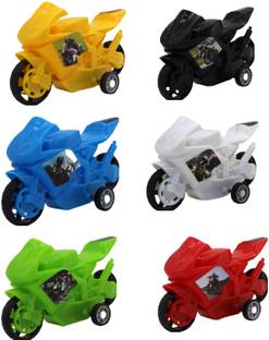 neoinsta shopping Set of 6 pull back racing mini plastic bikes|Hayabusa motorcycles toy for kids