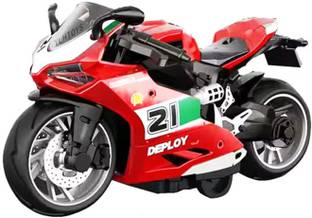 Toyco 1:14 Scale Pull Back Diecast Alloy Sports Motorcycle Toy Bike Simulation Model