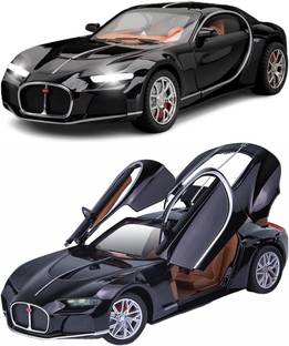 Magicwand 1:24 Die-Cast Bugatti Atlantic with Open Doors,Pull Back,Lights,Music,Horn,Smoke