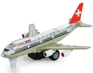 TECHZAGE Pull Back and Go Action Airbus A 380 Aeroplane Toy Jet Vehicle Super Sonic Plane