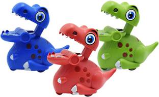 SR Toys Mouth Press and Go Dinosaur Car Toys for Boys and Girls 3+ Year Old (pack of 3)