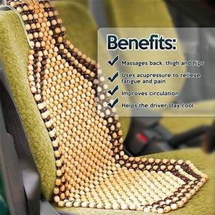 QBIC Wooden Bead Seating Pad For  Audi, BMW, Ford, HYUNDAI, MAHINDRA, Kia, Volkswagen, Suzuki Alto, Baleno, Safari, Scorpio, KUV100 NXT D75 K6 Plus 5Str Diesel