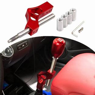 Auto MT Adjustable Gear Shift Knob RED Extender Height Lever Extension 4 Adapters Car Flywheel