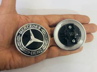 Auto MT Chrome-Black Mercedes Star Emblem Benz Front Hood Ornament Badge 3D Logo. Car Flywheel