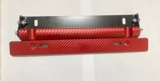 AUTO MT RED CARBON, Adjustable License Number Plate, Holder for all Cars Frame Spring Leaf