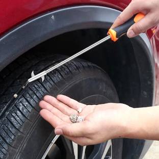 AirSoft 2In1 Car Tyre Protector Repair Tools,Tyre Stone Remover With Solid Rubber Handle Vehicle Tool Kit