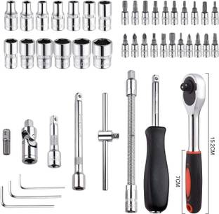 GLAMAXY 46 in 1 Pcs Tool Kit & Screwdriver and Socket Set Hand Tool Kit Socket Set