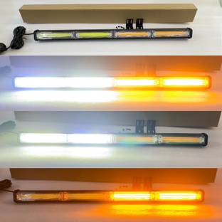 Auto MT 4COB White-Yellow Led Flasher Traffic Advisor-Strobe Light Bar Light 24" 12V 40w Fog Lamp Car LED (12 V, 40 W)