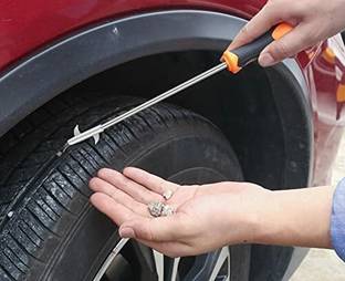 rasdion 2 in 1 Car Tire Stone Cleaning Hook, Tire Groove Stones Removing Tool Vehicle Tool Kit