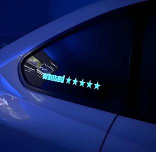 Auto MT VICE CITY Wanted GTA 5 Stars LED Car Window Decal 5-Lighting Mood Flashing Modes Dash Light Car, Van, Truck LED (12 V, 24 W)