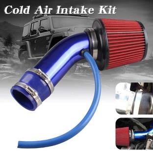 Auto MT Air Intake Pipe 3 Inch Universal Air Filter Induction Flow Hose Pipe Kit BLUE Vehicle Tool Kit