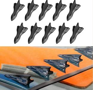 AUTO MT 10-Pcs Black-Shark Fin Style 2, Vortex Generator, Spoiler for Car Roof Diffuser. Spring Leaf