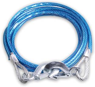 Gney Tow Cable with Hooks, 1/2" x 13Ft Blue Winch Cable with Forged Hook 4 m Towing Cable
