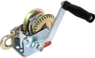 SUPERMALL 800lb Cable with Hand Gear Winch Front and Rear Mount Towing Hook
