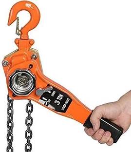 VOLTZ Rachet Lever Chain hoist block - 3 ton × 1.5mtr Front and Rear Mount Towing Hook