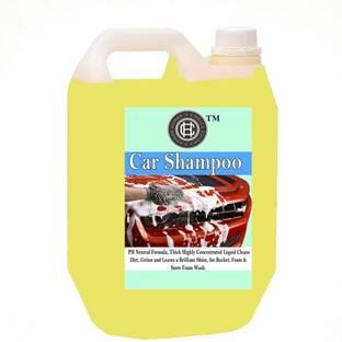 Human's Choice Yellow Premium Car Shampoo PH Neutral Formula, Thick Highly Concentrated Liquid Cleans Dirt, Grime and Leaves a Brilliant Shine, for Bucket, Foam & Snow Foam Wash. Car Washing Liquid Car Washing Liquid Car Washing Liquid