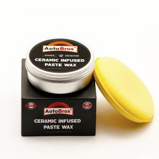 AutoBros Paste Wax Infused with Ceramic (100g) : High Gloss, Water Beading Wax with Power of SiO2 Car Washing Liquid