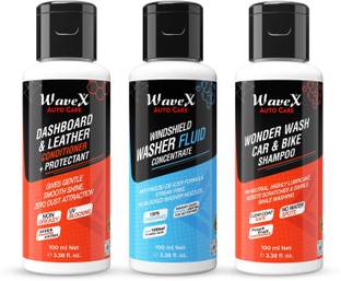 Wavex Dashboard Polish, Wonder Wash Car Shampoo and Windshield Washer Car Washing Liquid