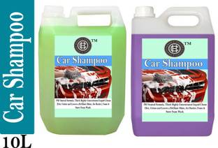 Human's Choice Green & Purple Premium Car Shampoo PH Neutral Formula, Thick Highly Concentrated Liquid Cleans Dirt, Grime and Leaves a Brilliant Shine, for Bucket, Foam & Snow Foam Wash. Car Washing Liquid Car Washing Liquid 10Ltr. |Pack of 2 | 5L Each Car Washing Liquid