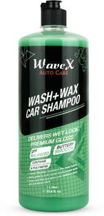 Wavex Wash and Wax Car Shampoo 1 LTR Gives Wet Look Shine, pH Neutral - Leaves No Water Spots Car Washing Liquid
