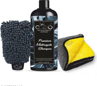 THE AUTOMOBILE COMPANY Foaming Bike Wash Shampoo Microfiber Cleaning Towel Dual Sided Washing Gloves Car Washing Liquid