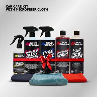 AUTO PICKUP 4 Drive Formula Car Washing Care Kit with 3 Set Of Microfiber Towel And Pack 8 Car Washing Liquid