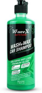 Wavex Wash and Wax Car Shampoo 500ml Gives Wet Look Shine,Buttery Smooth Feel, pH Neutral - Leaves no Water Spots Car Washing Liquid