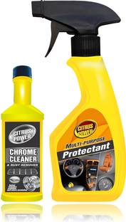 CITRUS POWER Chrome Cleaner 60ml + All in One Multi-Purpose Protectant 250ml (Car Cleaning Kit) Car Washing Liquid
