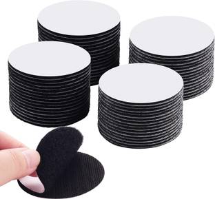MJKD Velcro Round Stickers(Pcs -15)Strong Hold Multipurpose Hook & Loop Stick-on Velcro