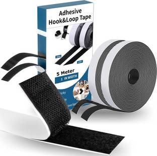 Belanto Self-Adhesive Hook&Loop Tape,Mosquito net Mounting, Office use Tape (5M x 25mm) Stick-on Velcro