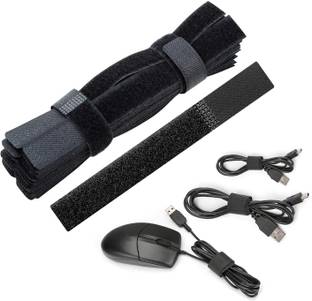 Wild Accessories Cable Ties Adjustable Wire Organizer for Laptop PC wires at Home, Office & more. Stick-on Velcro