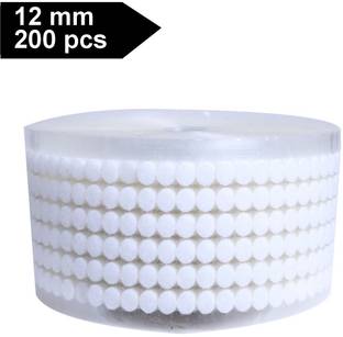 Ameo Self Adhesive Round Dot Hook and Loop Strips (12mm x 200 Pcs) | Stick-on Velcro
