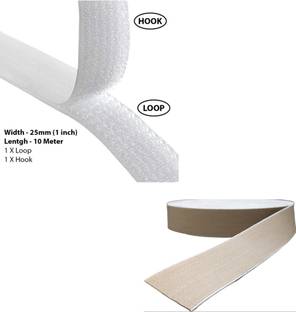 nts Combo Pack of Velcro 1 inch & Elastic 1.5 inch (Each 5 Meter, Total 10 Meter) Sew-on Velcro