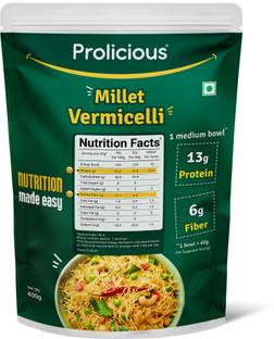 Prolicious High Protein & Fiber Breakfast| No Maida, No Rice, No Palm Oil| Plant Based Vermicelli 400 g