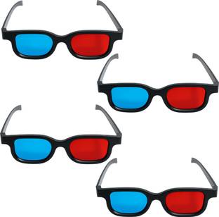 TRONICS INDIA Anaglyph Red Cyan 3D Glass RC-03-4pcs Video Glasses