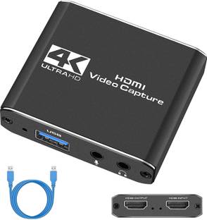microware Audio Video Capture Card with Microphone HDMI Loop-Out for Gaming/Live Streaming Media Streaming Device