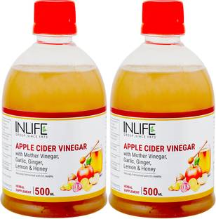 INLIFE Apple Cider Vinegar with Garlic, Ginger, Lemon, Honey & Mother of Vinegar