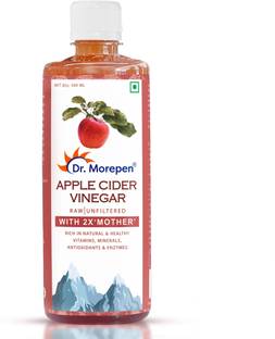 Dr. Morepen Apple Cider Vinegar With 2x Mother Raw & Unfiltered Rich in Natural and Healthy Vitamins and Multivitamins for Skin, Hair and Weight Loss Vinegar