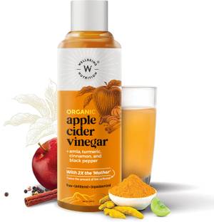 Wellbeing Nutrition USDA Organic Himalayan Apple Cider Vinegar (2X Mother) with Amla (Vitamin C for Immunity), Turmeric, Cinnamon & Black Pepper | Raw, Unfiltered, Unpasteurized Vinegar