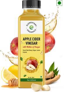 Elementary Organics Raw & Unfiltered Apple Cider Vinegar with Ginger, Garlic, Lemon & Forest Honey Vinegar