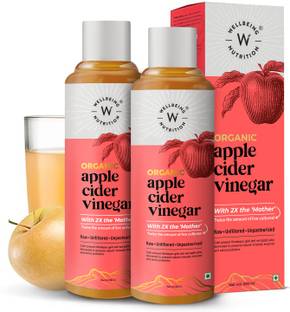 Wellbeing Nutrition USDA Organic Himalayan Apple Cider Vinegar (ACV) with 2X Strands of Probiotic Mother and Enzymes | Raw, Unfiltered, Unpasteurized Vinegar