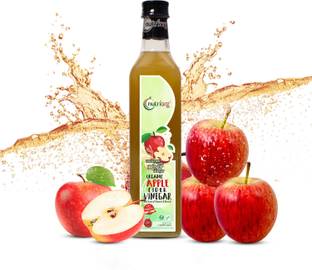 Nutriorg Certified Organic USDA NPOP/NOP Raw Apple Cider Vinegar with Mother Vinegar 500 ml Glass Bottle Vinegar