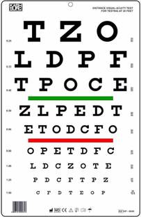 KASHSURG Snellen Translucent Distance Vision Testing Chart 20 Feet Pack of 1. Vision Test Chart