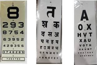 Cityhealth Eye Vision Test Chart Snellen (Combo Number ,Hindi and English Chart) Vision Test Chart