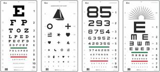 KASHSURG Traditional, Kindergarten,Number, E Illiterate Visual Eye Chart (Set of 4)_195 Vision Test Chart