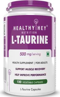 HealthyHey Nutrition L-Taurine 500mg - Amino Acid Supplement - 120 Vegetable Capsules