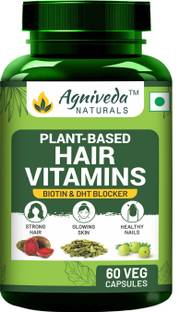 Agniveda Naturals Plant-Based Hair Vitamins Biotin, DHT Blocker, Promotes Hair Growth